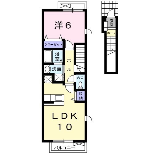 水戸市袴塚のアパートの間取り