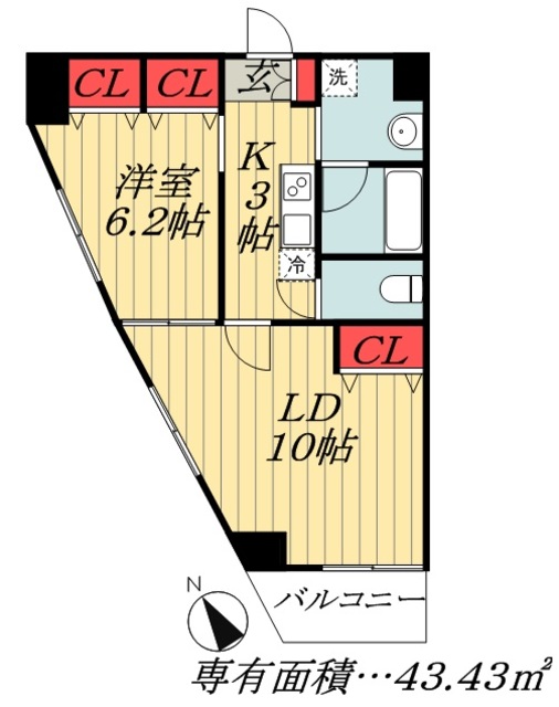 市川市鬼越のマンションの間取り