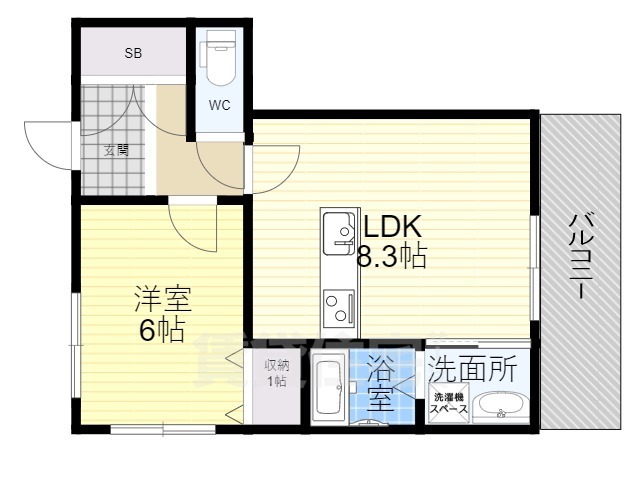 宇治市広野町のアパートの間取り