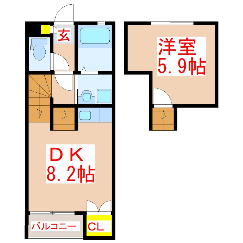 Ｓｅｒｅｏ姶良　Ｂ棟の間取り