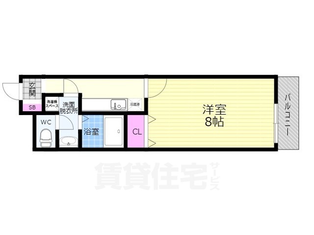 京都市伏見区深草西浦町４丁目のマンションの間取り