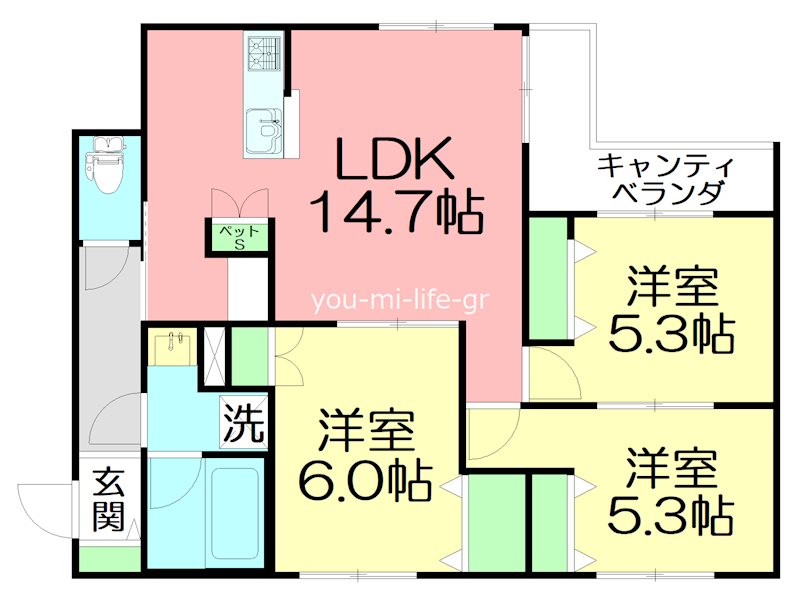 プルミエール湘南二宮II2の間取り