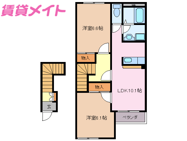 三重県度会郡度会町棚橋（アパート）の賃貸物件の間取り