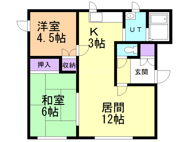 札幌市北区屯田九条のアパートの間取り