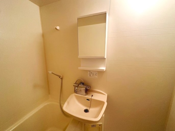 洗面設備　内装は別部屋の参考写真です。