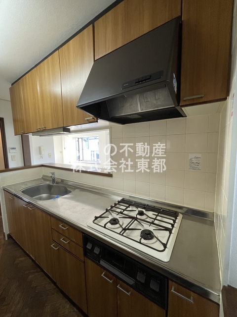 キッチン　グリル付３口システムキッチン設置済♪