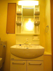 洗面設備　独立洗面化粧台が付いています