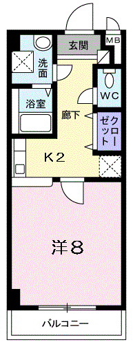 ＪＲ山陽本線 庭瀬駅 徒歩20分 4階建 築22年の間取り写真