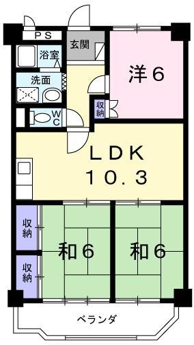 第二コーポ学苑の間取り写真