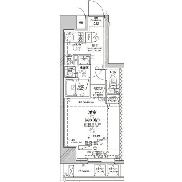 地下鉄鶴舞線 大須観音駅 徒歩4分 10階建 築5年の間取り写真
