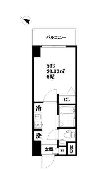 京急本線 青物横丁駅 徒歩2分 12階建 築13年の間取り写真