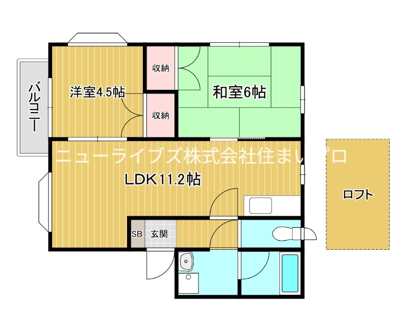 京阪本線 古川橋駅 徒歩10分 2階建 築36年の間取り写真