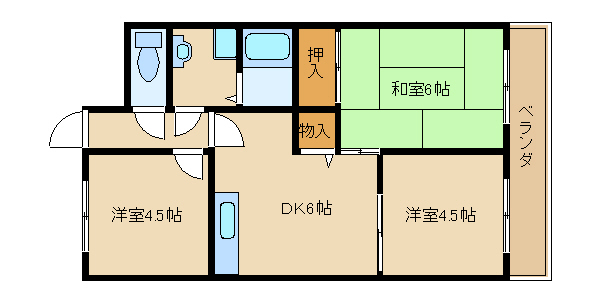 大阪市平野区喜連のマンションの間取り