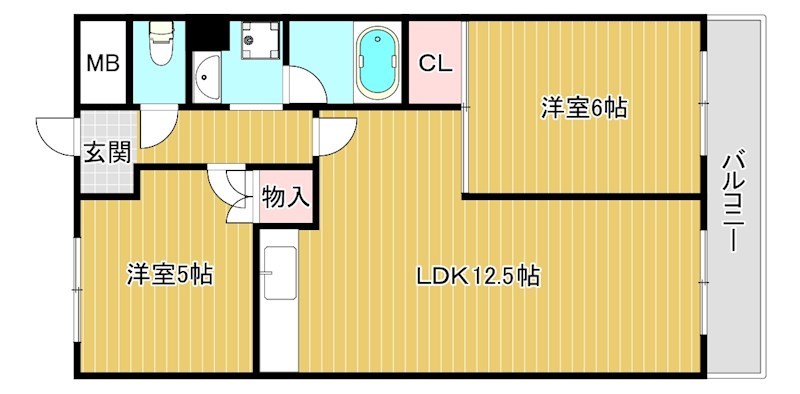 フラワー1番館の間取り