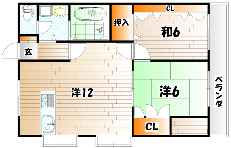 北九州市小倉南区徳力のマンションの間取り