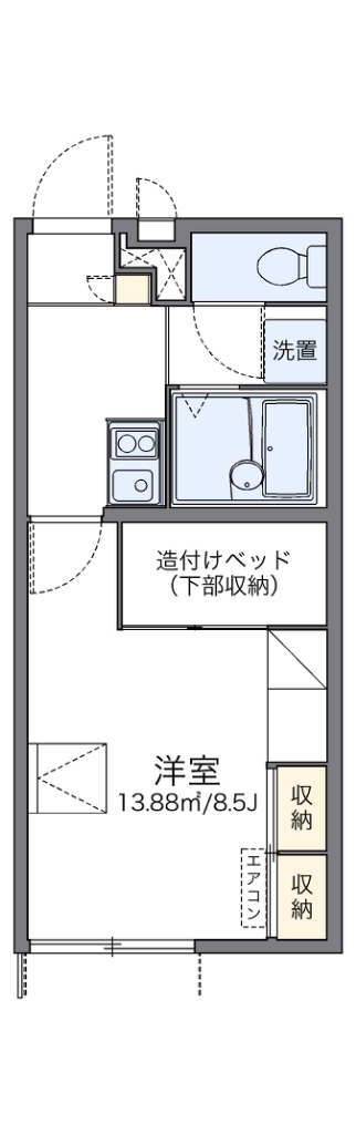 阪南市鳥取のアパートの間取り