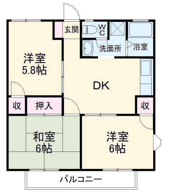 流山市平和台のアパートの間取り