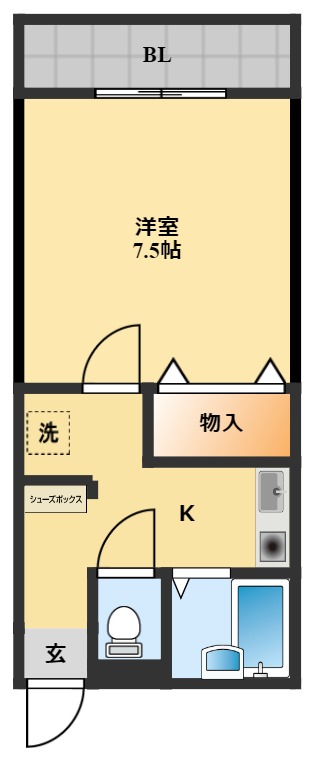 長崎市辻町のアパートの間取り