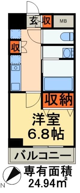 千葉県千葉市中央区新宿１（マンション）の賃貸物件の間取り