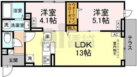 練馬区石神井台のアパートの間取り