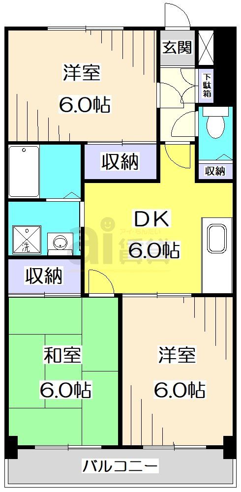 練馬区高野台のマンションの間取り