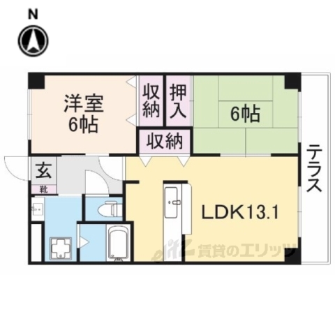 丹波市柏原町南多田のマンションの間取り