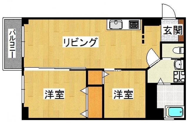 福岡市中央区笹丘のマンションの間取り