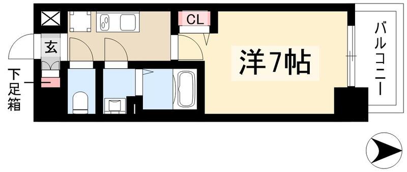 ディアレイシャス名古屋太閤通IIIの間取り