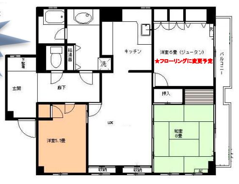 台東区鳥越のマンションの間取り