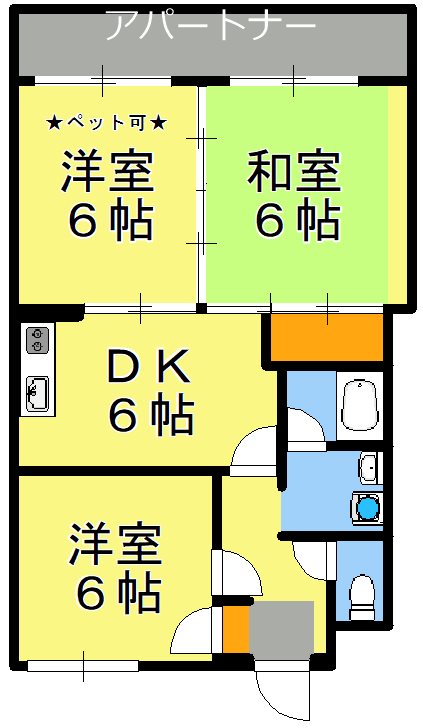 鹿児島市唐湊のマンションの間取り