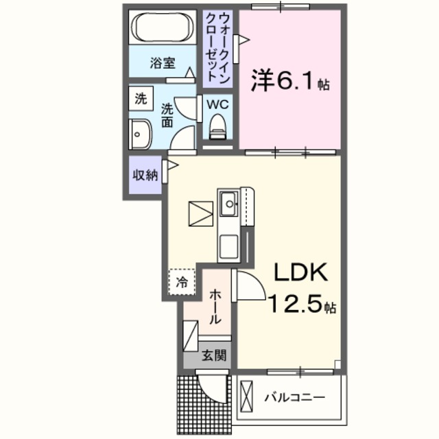 泉佐野市泉ケ丘のアパートの間取り