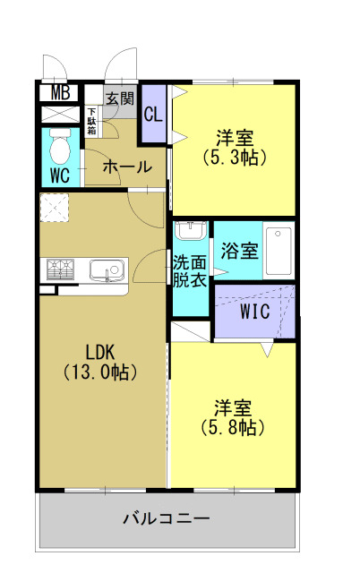 上天草市大矢野町上のマンションの間取り