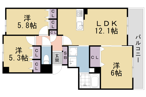 パインフィールド洛西の間取り