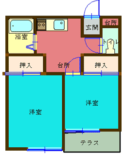 山形市小姓町のアパートの間取り