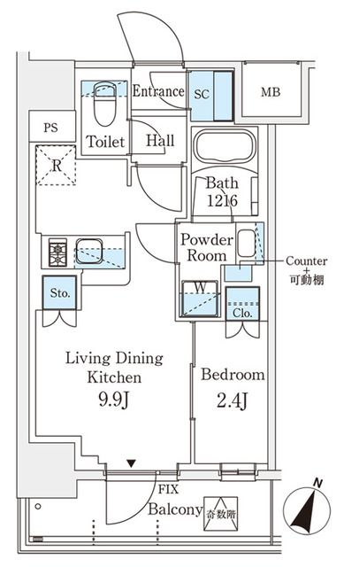 パークアクシス横浜阪東橋の間取り