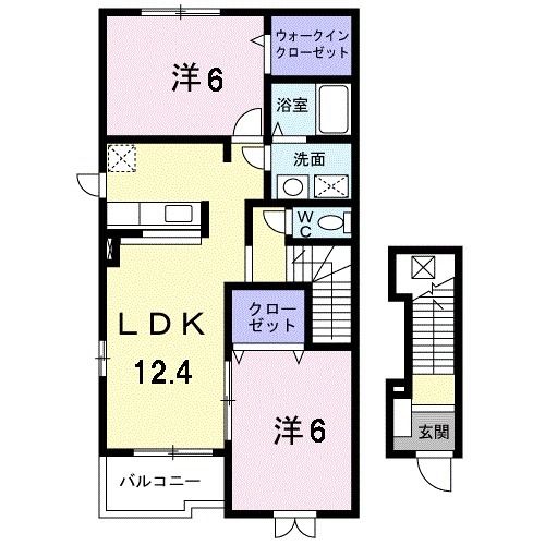 比企郡滑川町月の輪のアパートの間取り