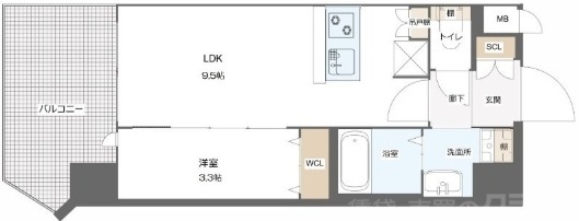 大阪市東成区大今里西のマンションの間取り