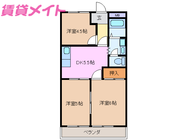 ハイツヤマシンの間取り