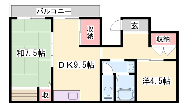 野里マンションの間取り