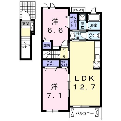 貝塚市橋本のアパートの間取り