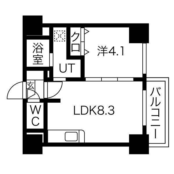 札幌市北区北十七条西のマンションの間取り