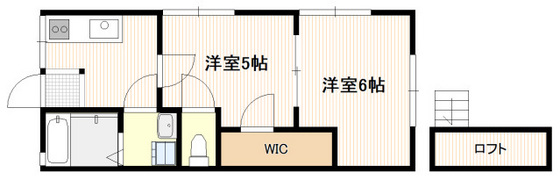 広島市西区己斐大迫のアパートの間取り