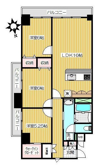 中野区中野のマンションの間取り