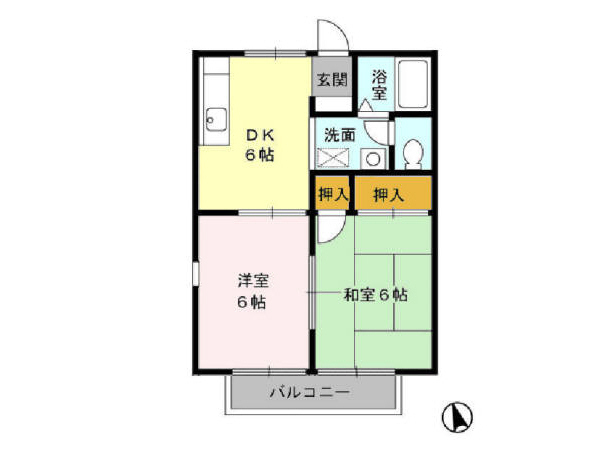 袖ケ浦市福王台のアパートの間取り