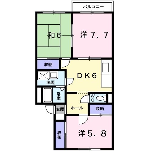 アパルトマンＵの間取り