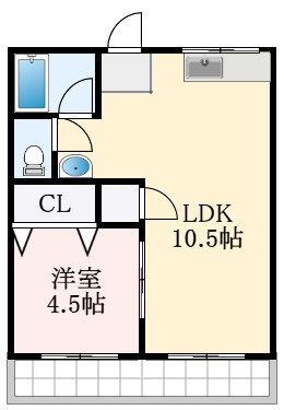 堺市東区西野のアパートの間取り