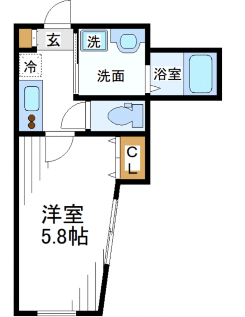 横浜市西区宮崎町のアパートの間取り