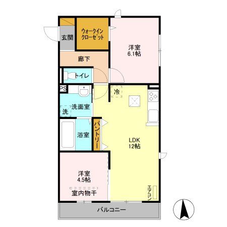 川口市大字木曽呂のアパートの間取り