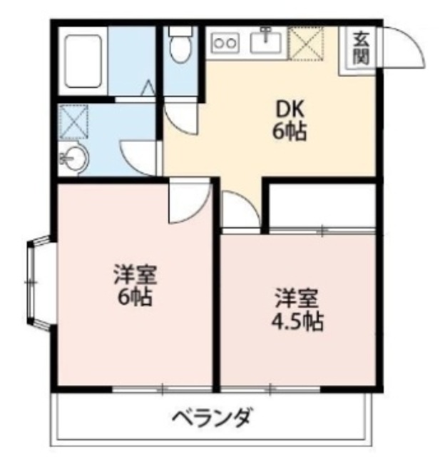 入間市東町のアパートの間取り