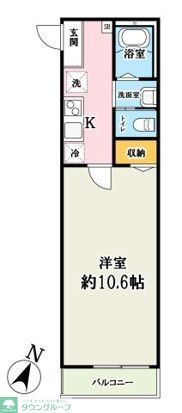 富士見市針ケ谷のアパートの間取り